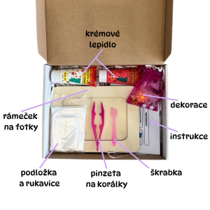 Obsah balení DIY sady na fotorámeček – vše potřebné pro kreativní tvoření!