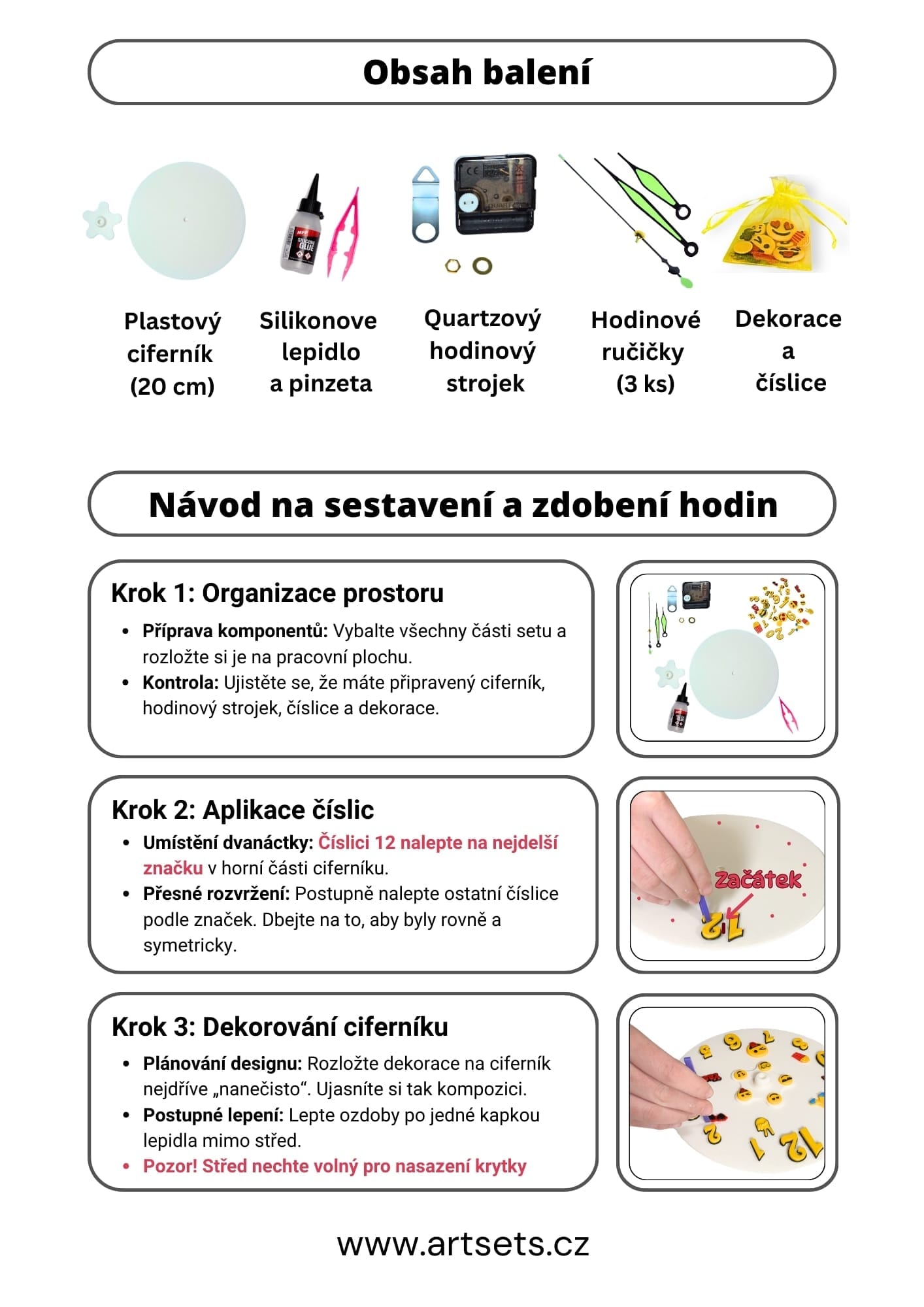 Instrukce pro tvorbu hodin – kroky 1