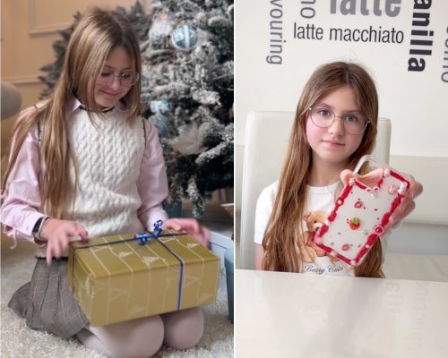 Kreativní DIY sada jako originální dáreček Holčička dostává kreativní DIY sadu jako originální dáreček